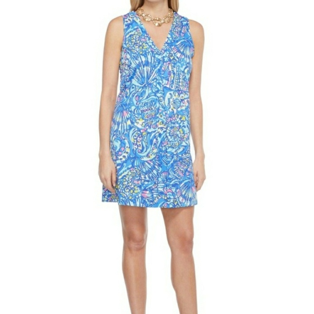 Lilly Pulitzer Large Amina Dress Blue Ceviche